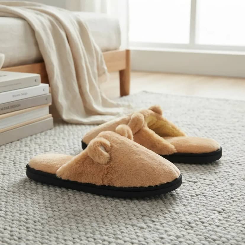 Women's Slippers with Ears Yellow One Size 3