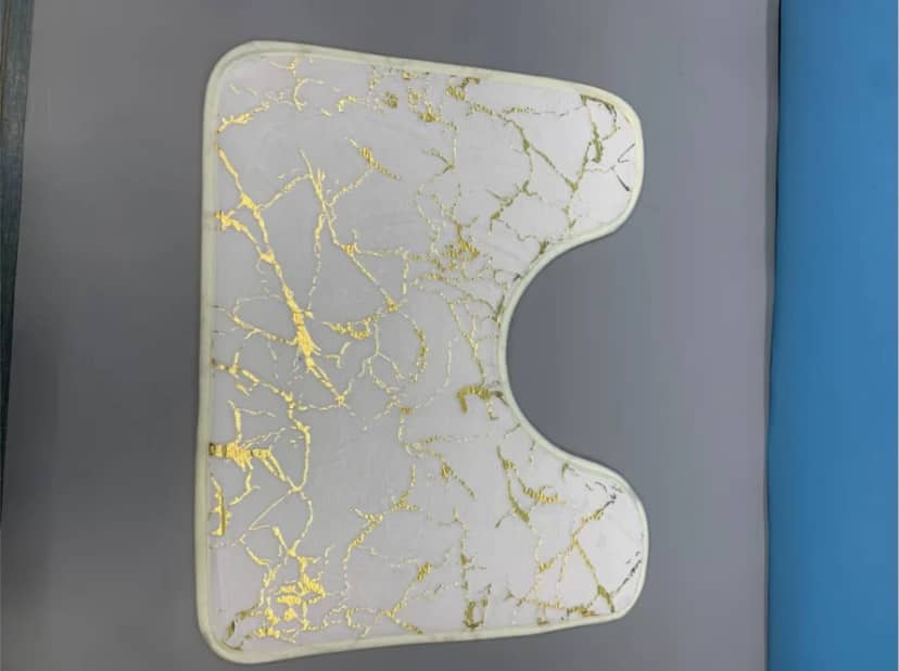 Rug Set 2pcs 60x100 Marble Grey with Gold Pattern 4