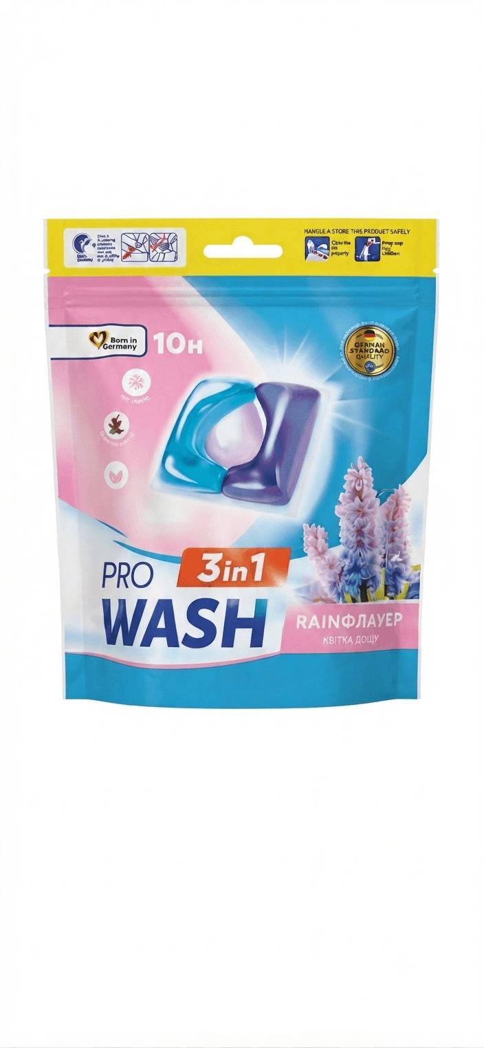 Капсули для прання PRO WASH квітка дощу 10 штук