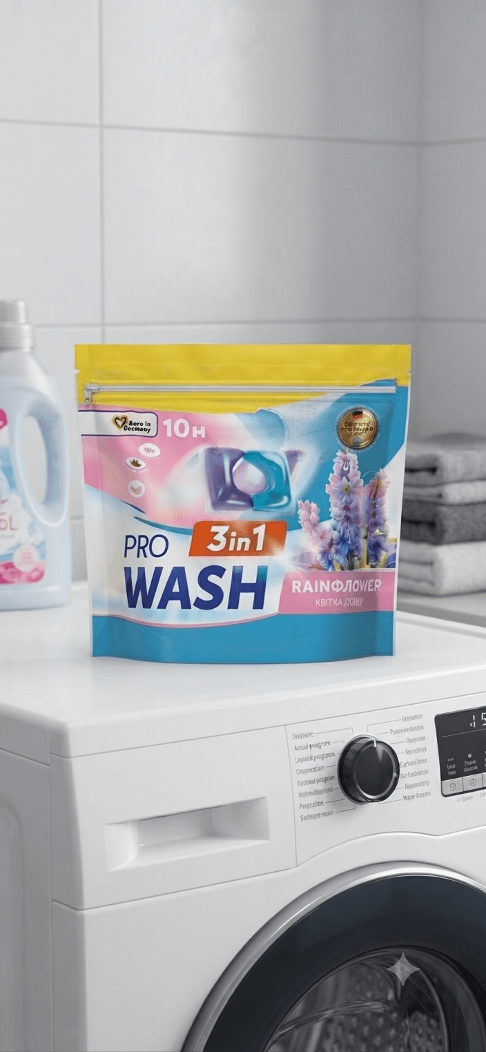 Капсули для прання PRO WASH квітка дощу 10 штук 4