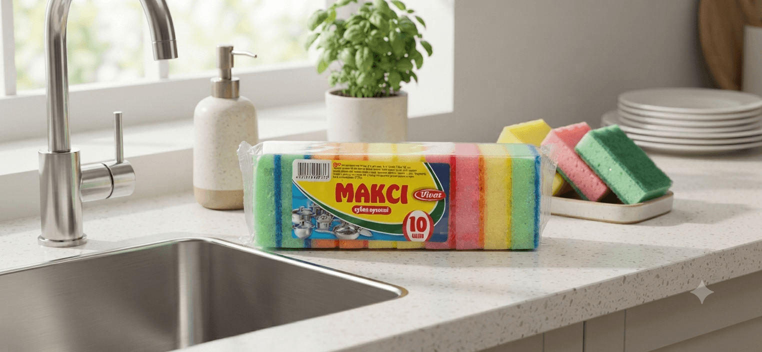 Губка кухонна Максі 10шт Х 4