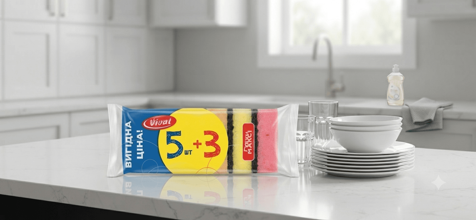 Губка кухонна максі 5+3 4
