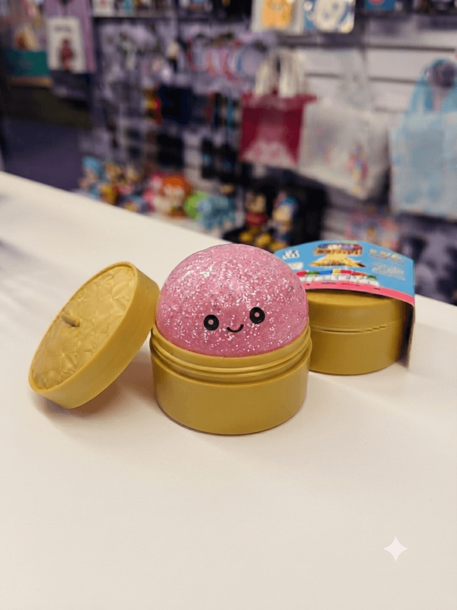 Пельмень Dumpling Бао орбізи(блискітки)сквіш-антистрес рожевий 5