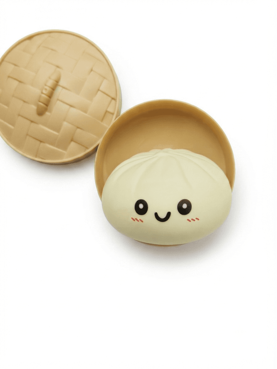Пельмень Dumpling Бао(пастель)сквіш-антистрес силік гель білого кольору 2