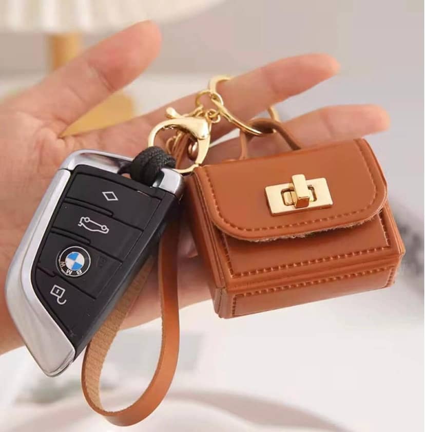Keychain Mini Bag Red Leather Imitation 2