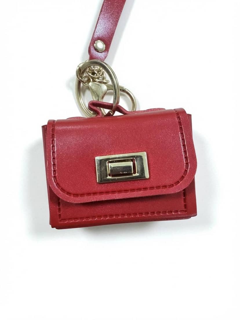 Keychain Mini Bag Red Leather Imitation 5
