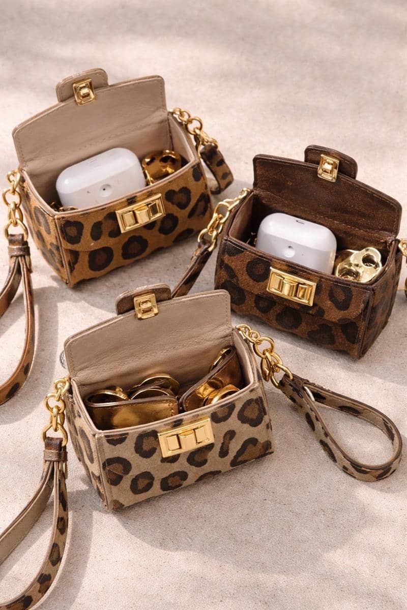 Mini Bag Keychain with Animal Print 2