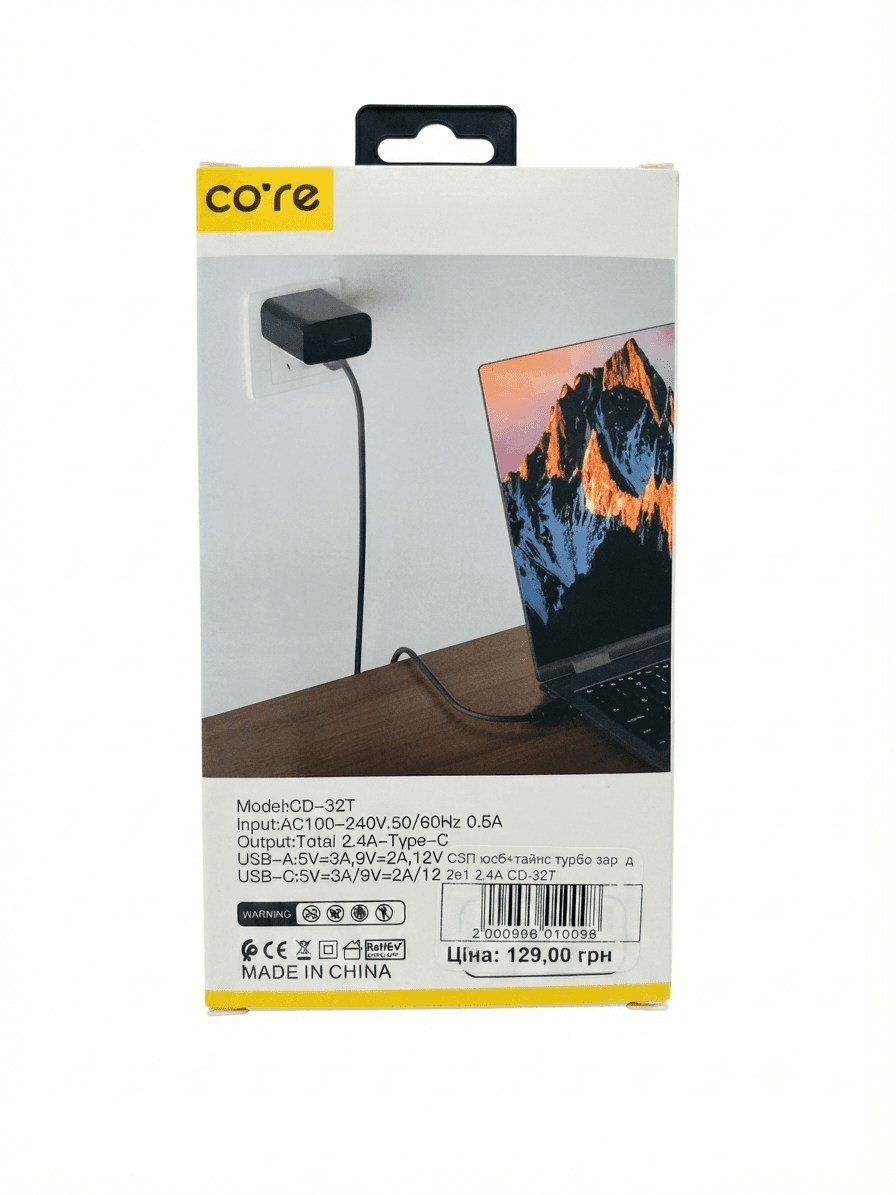 СЗП юсб+тайпс турбо заряд 2в1 2,4А CD-32T 3