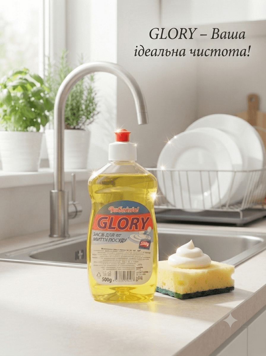 Засіб Глорі для посуду 0,5л 5
