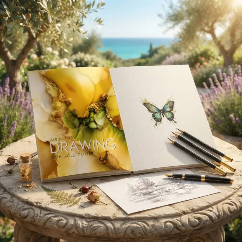 Drawing Album Stapled 202x292mm 40 Sheets Yellow 2