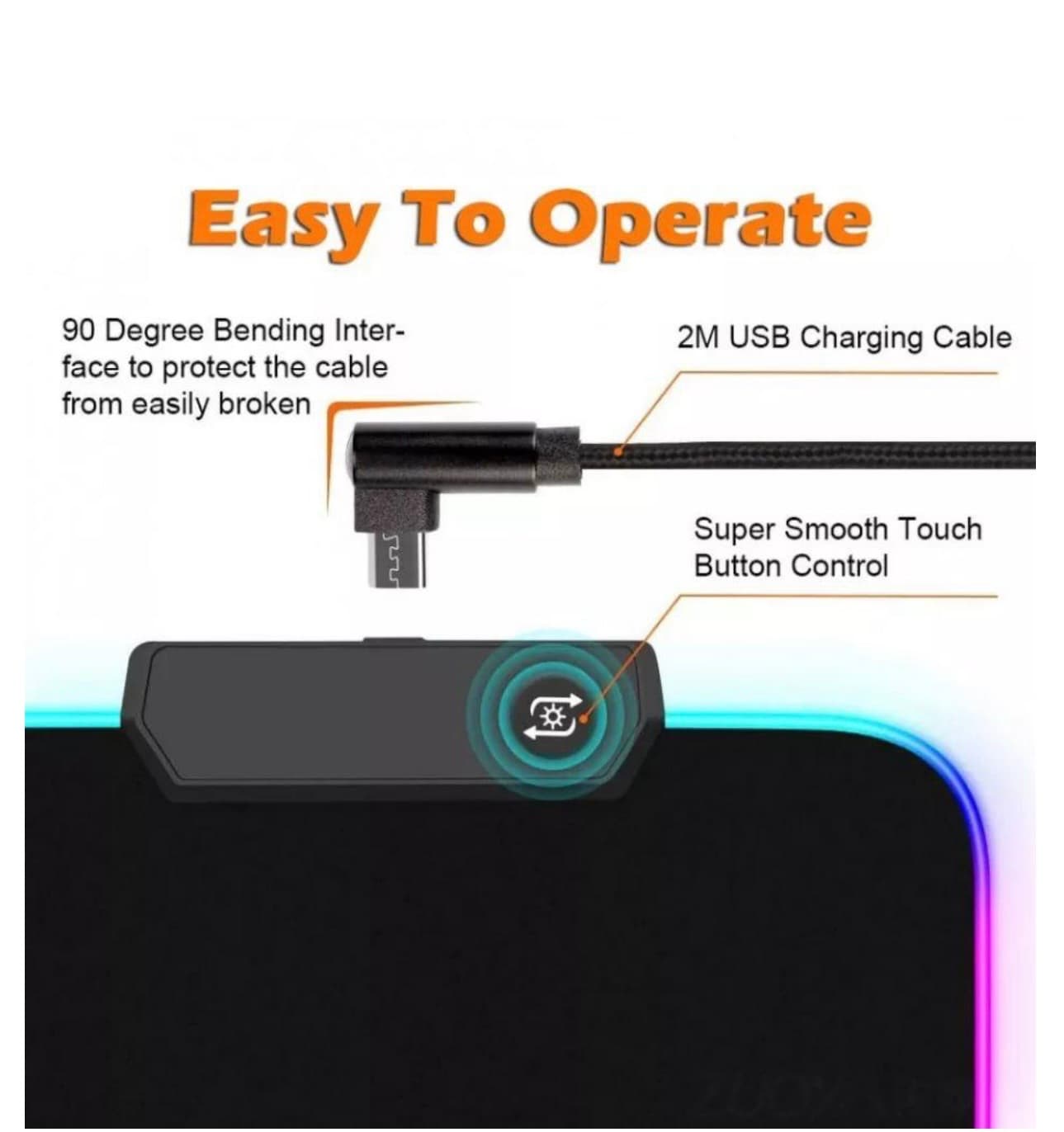 Килимок для миші RGB L-780 30х78х0.3 з підсвічуванням 5