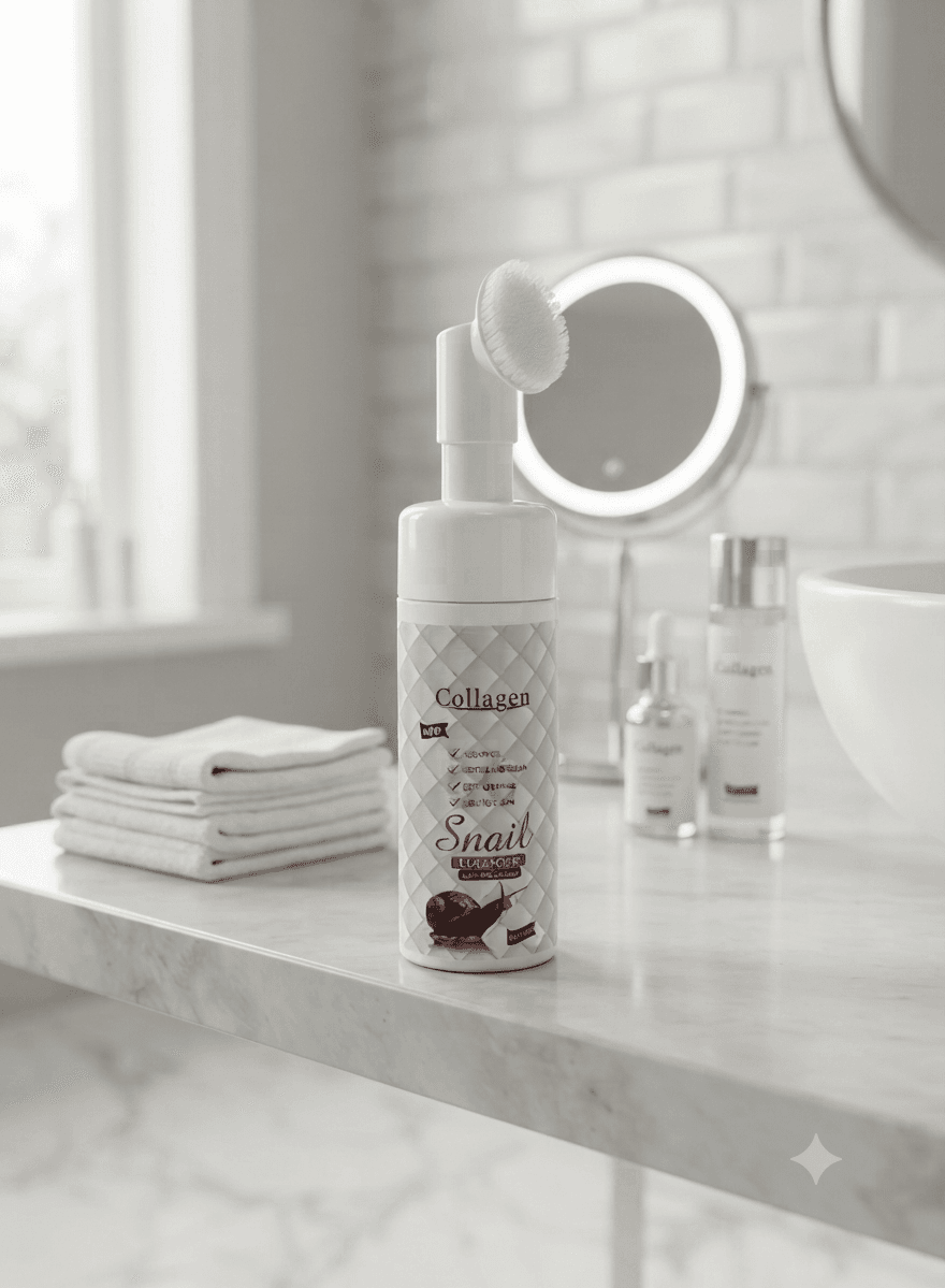 Пінка д/вмивання+щітка Collagen Snail 150ml Farm 3