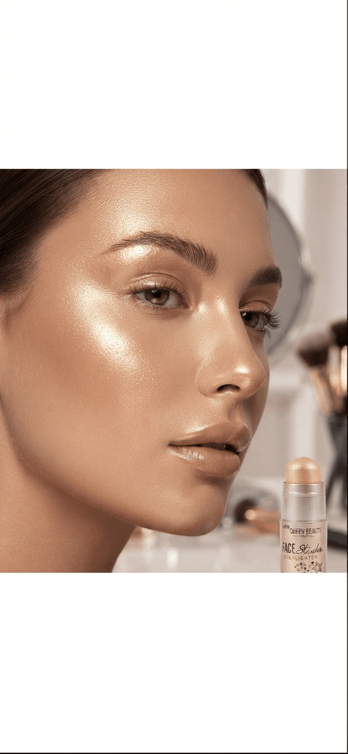 Хайлайтер стік QUEEN BEAUTY HQ-3039 золотий 4