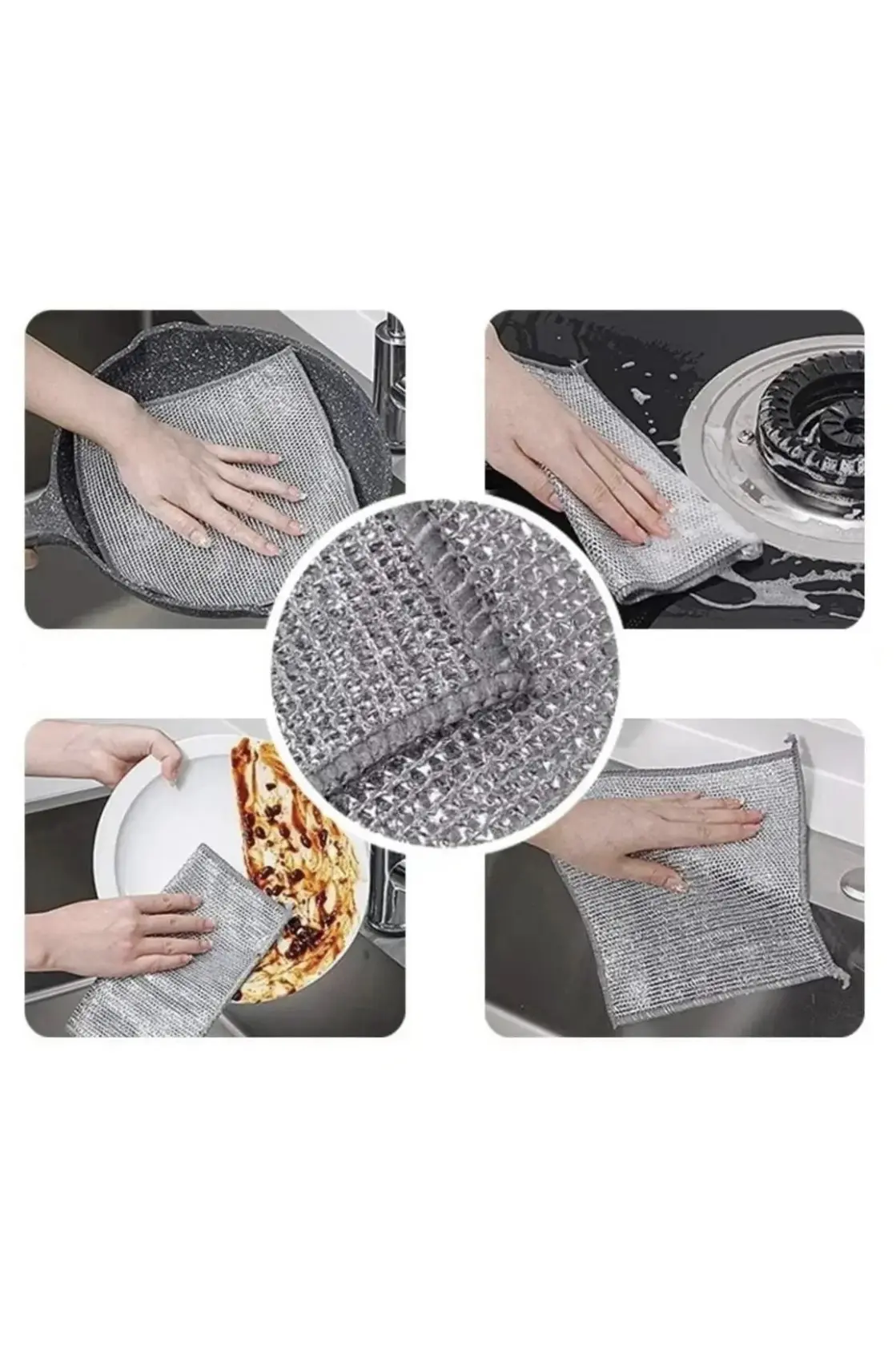Ганчірка 12х15 для прибирання 3од срібло Bubble Cloth 3