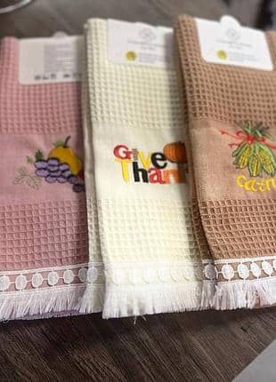 Towel 40x60 2pcs Waffle/Fringe 2