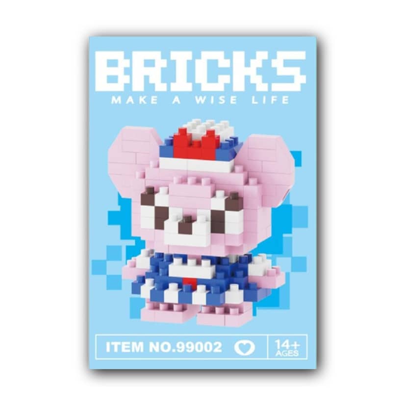 Контруктор блоки BRICKS ведмедик рожевий 1002 2