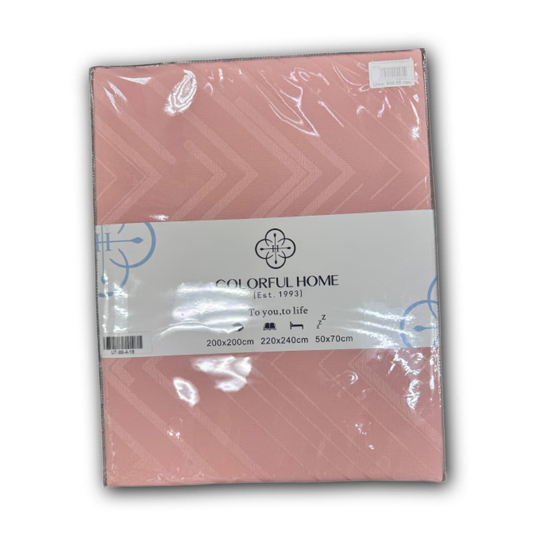 Рожева постільна білизна з трикутниками