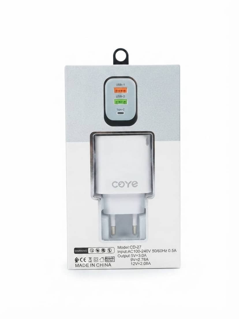 СЗП CD-27 2USB+Type-C 2,4A
