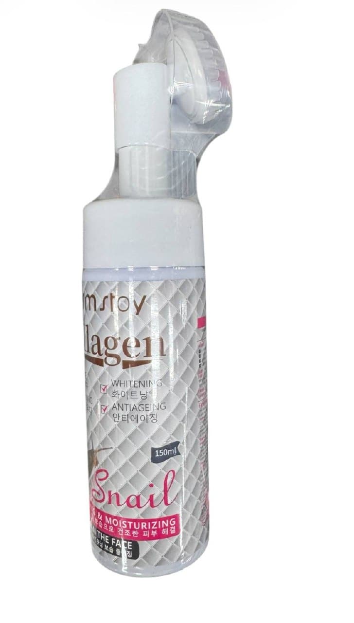 Пінка д/вмивання+щітка Collagen Snail 150ml Farm