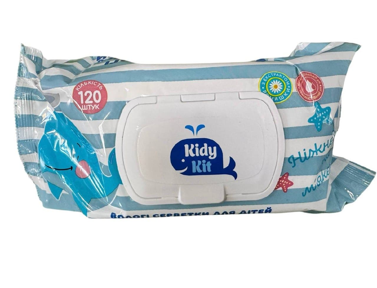 Вологі серв KIDI KIT 120шт дитячі з екстр ромашки