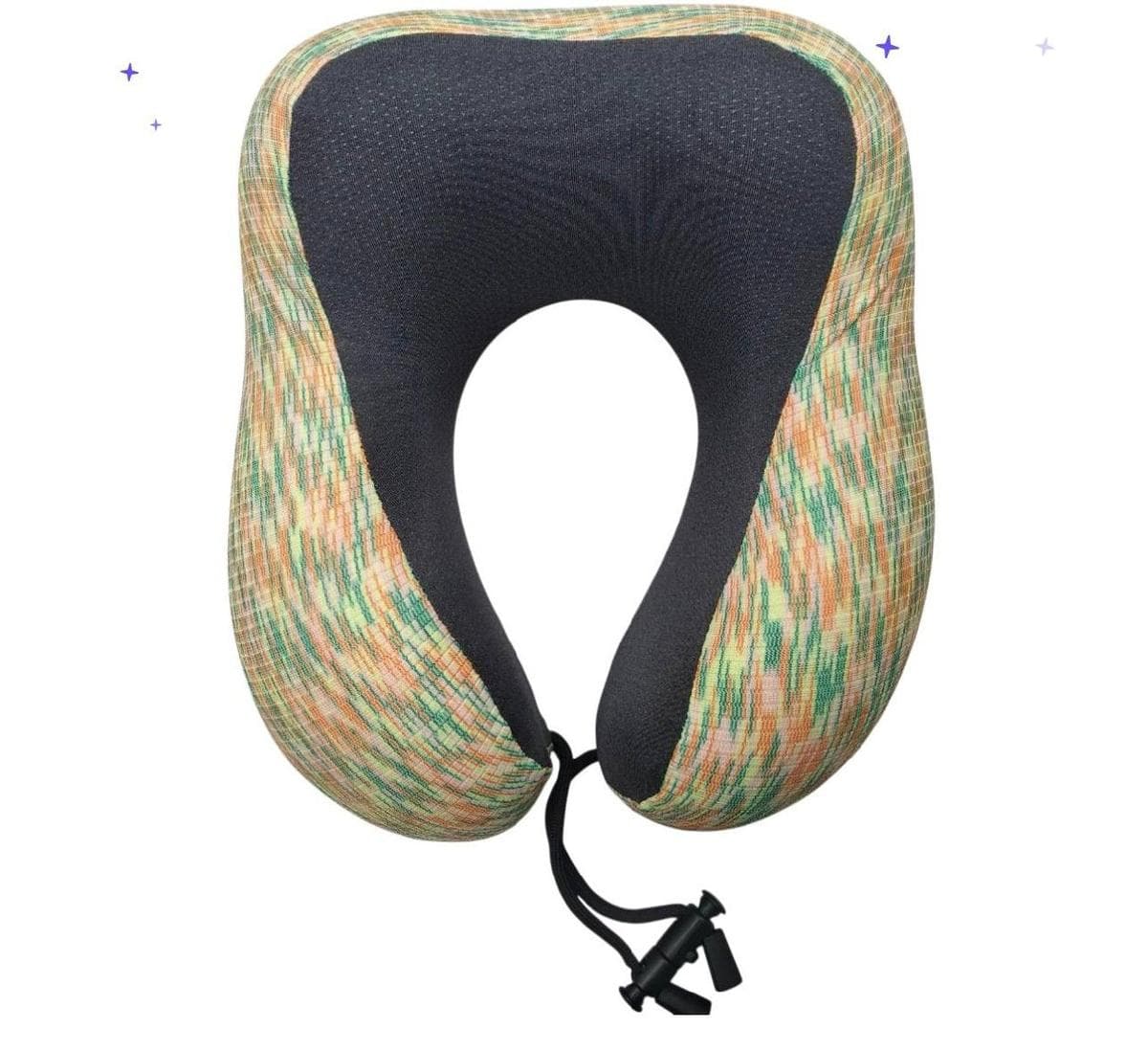 Cooling Neck Travel Pillow 001-020 Yellow with Green and Orange
