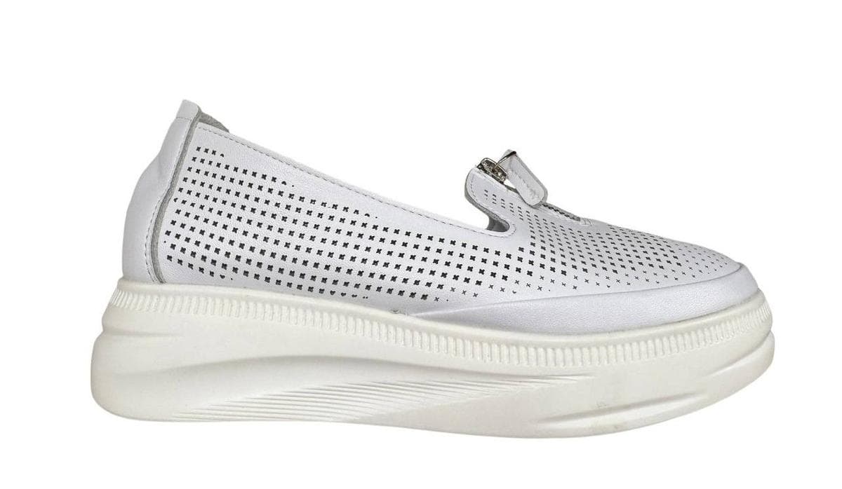 Women's white ballet flats 02-1, size 38