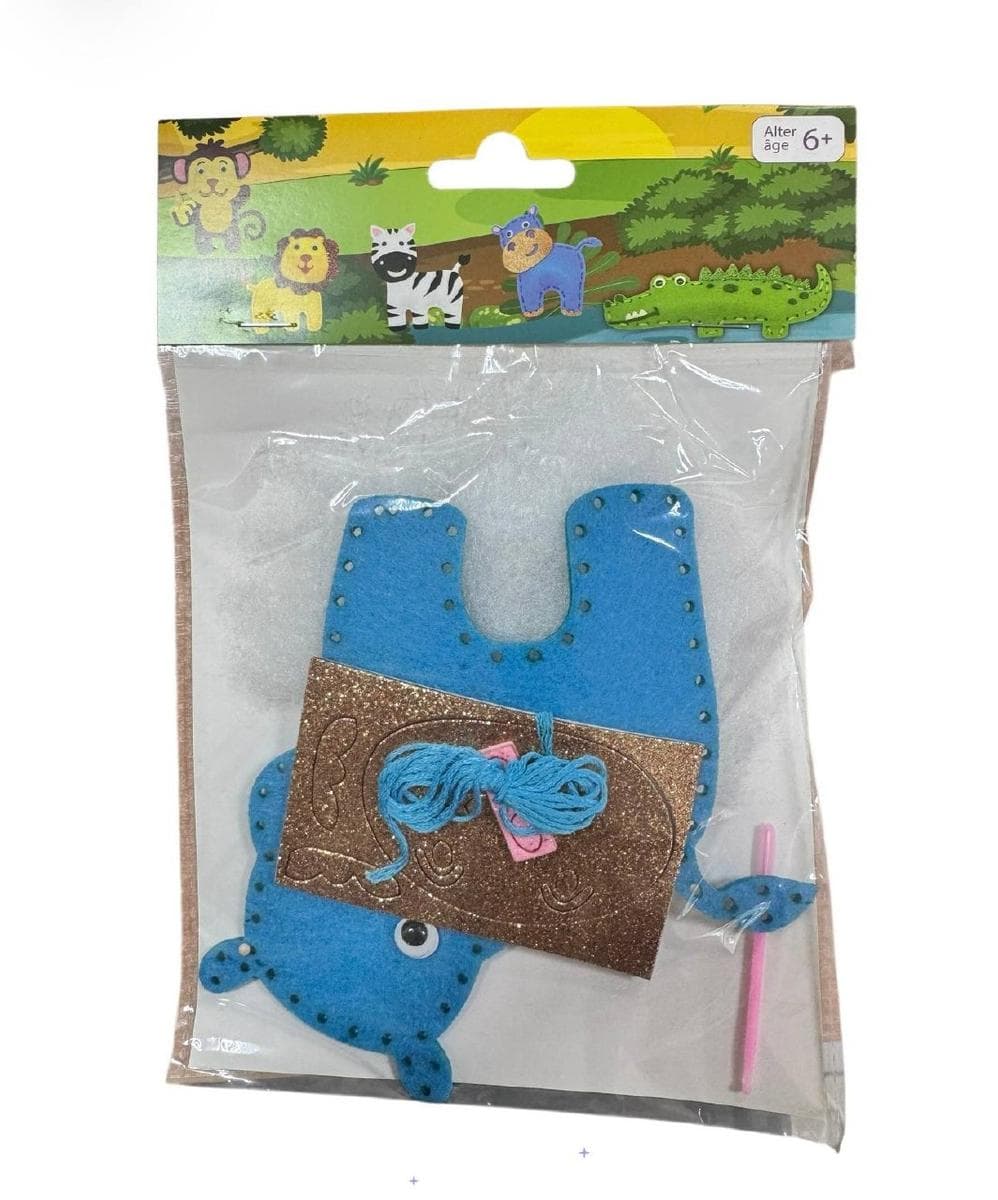 Craft Kit Felt Animal Keychain 6+ Hippo