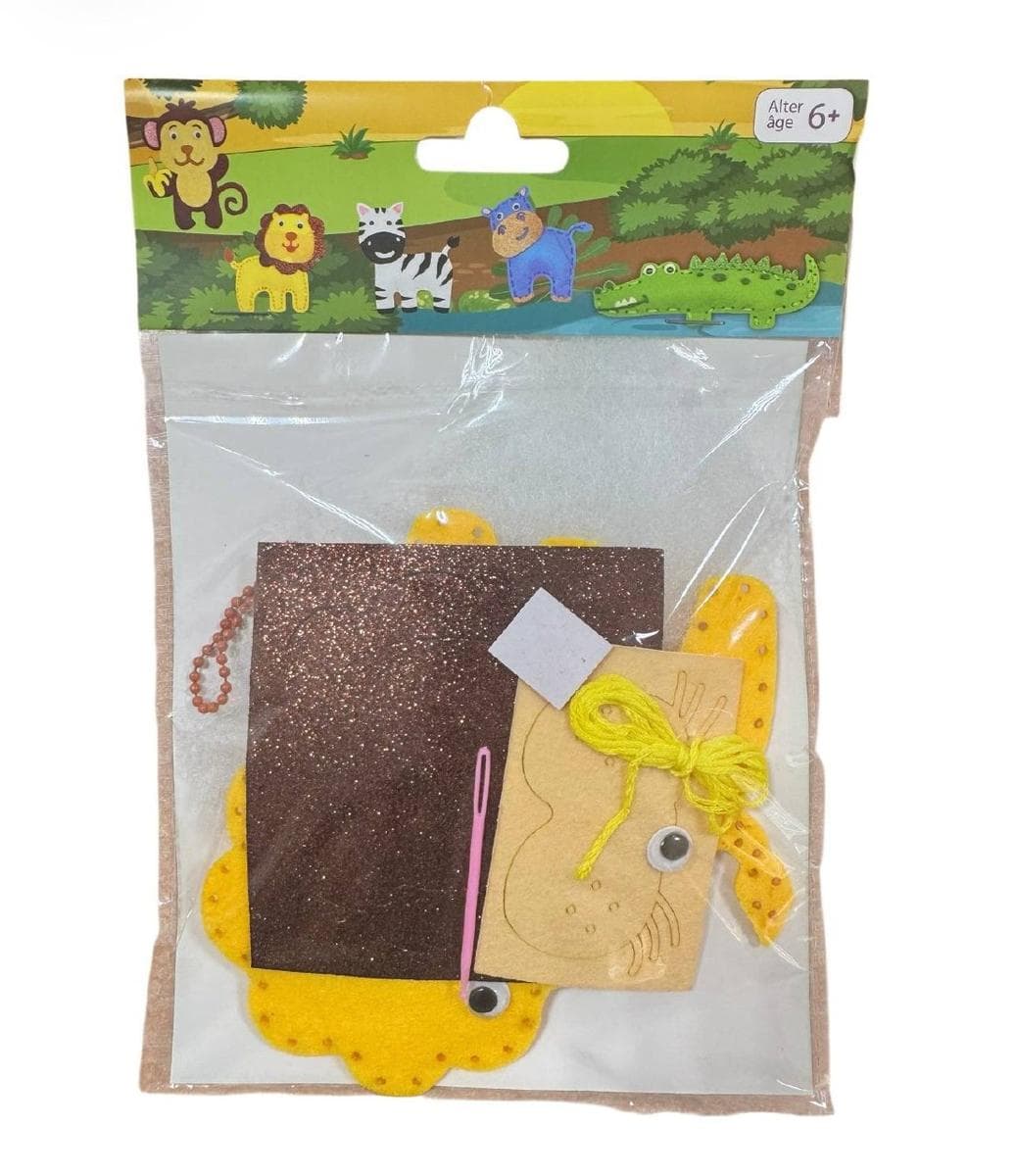 Craft Kit Felt Animal Keychain Lion 6+