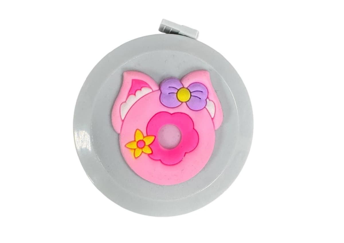 Round Animal Tape Measure Grey with Pink Ears