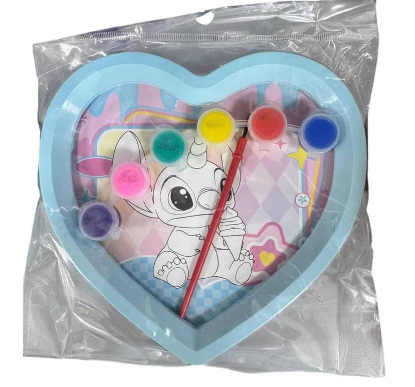 Kids' Framed Coloring Page 44-6 (6718) Stitch with Ice Cream