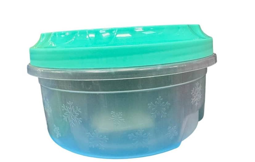 Premium jar 0.5L with hermetic screw cap in turquoise color with ombre effect and snowflake