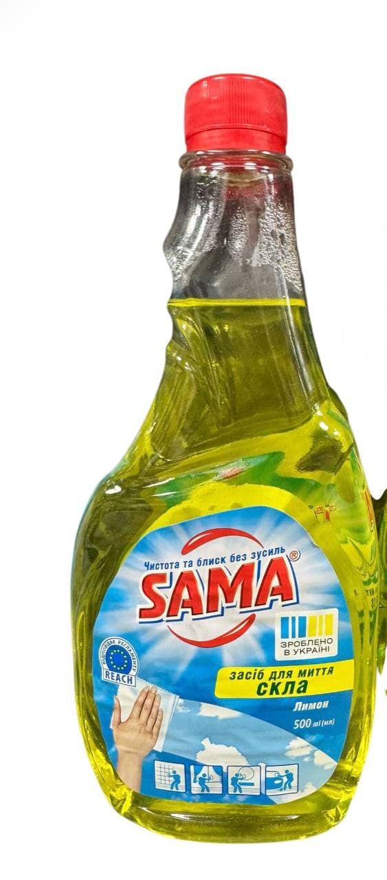 Засіб для миття скла лимон тм SAMA запаска 500мл