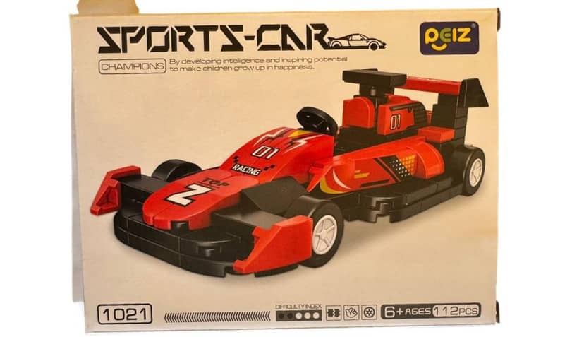 SPORTS-CAROCIZ 1021-1028 Constructor — red racing car with black details, open cabin, functional