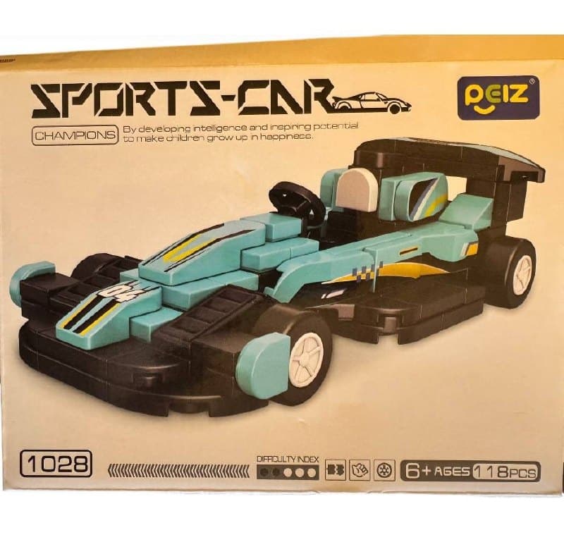 Конструктор 1021-1028 від 106 деталей SPORTS-CAROCIZ машинка бірюзовий