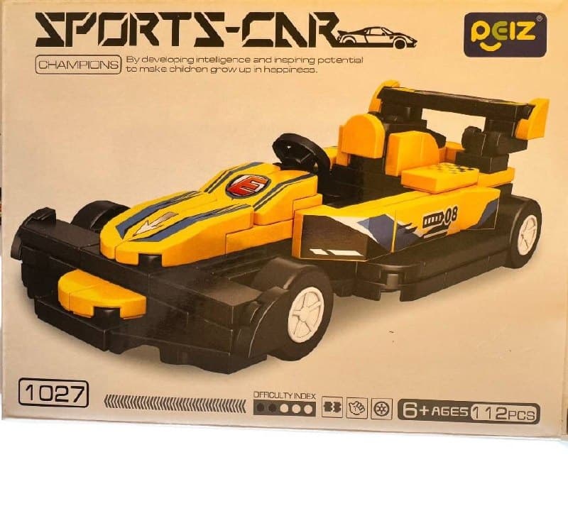 Конструктор 1021-1028 від 106 деталей SPORTS-CAROCIZ машинка жовта