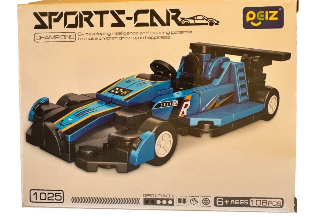 Конструктор 1021-1028 від 106 деталей SPORTS-CAROCIZ машинка блакитний