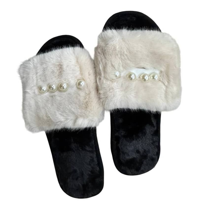 Women's Faux Fur Slippers 8822 Beige