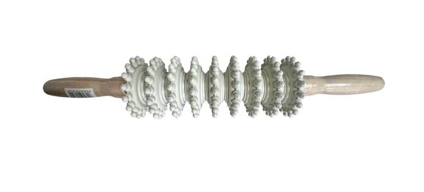 Wooden Roller Massager with 9 Spiked Rollers
