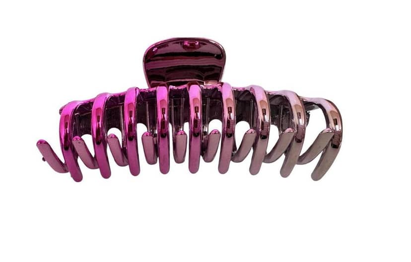 Glamour Hair Claw Clip 11cm Pink with White 382-1-720