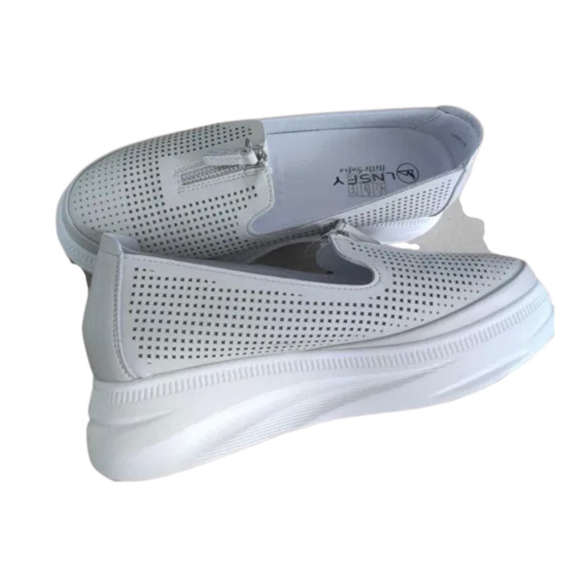 Women's Ballet Flats 02-1 White, Size 38 3