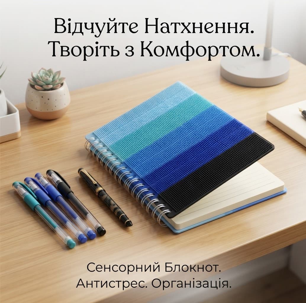 Блокнот на спіралі антистрес кольоровий силіконовий 80арк -42-9 2