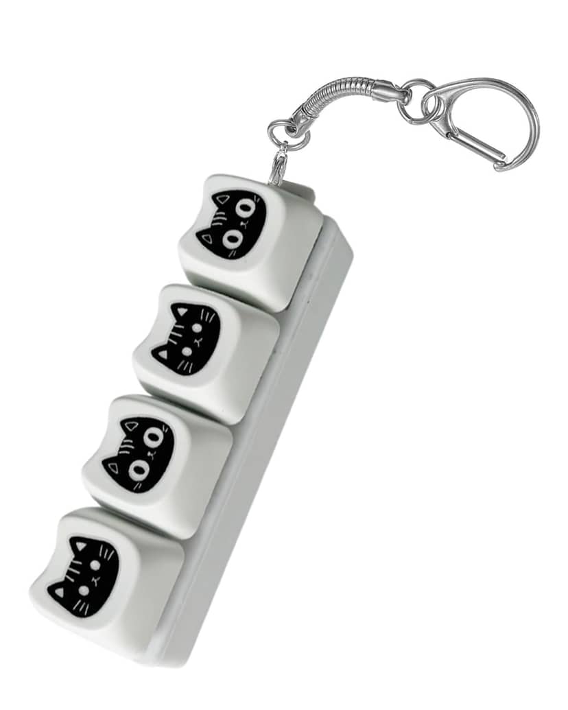 Keycap Clicker Keychain, 4 Keys, Kitty 2