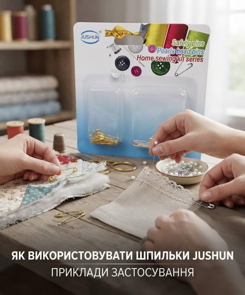 Булавки 4 розміри білі/золоті 2