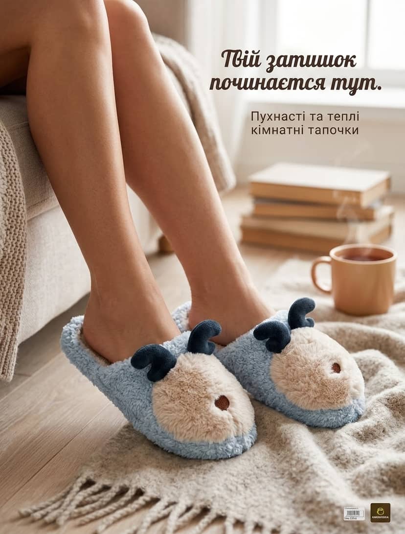 Домашні капці 295-3 блакитні 37-41р 2