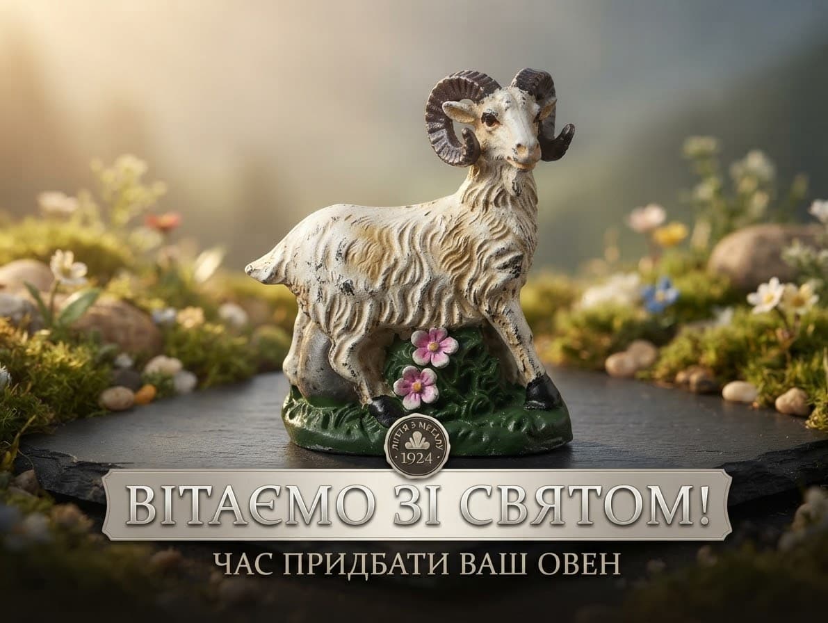 Фігурка декор баран з квіточками 4