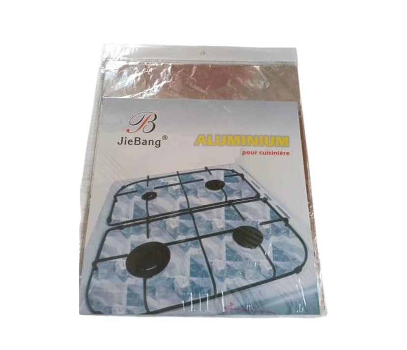 JieBang stove foil on a kitchen stove