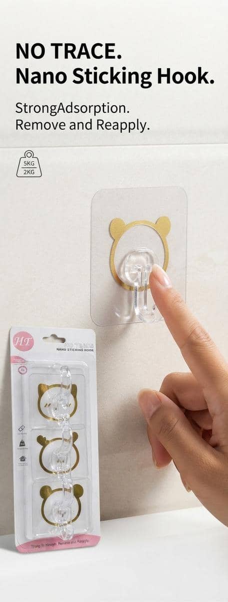 Double Self-Adhesive Plastic Hooks 3