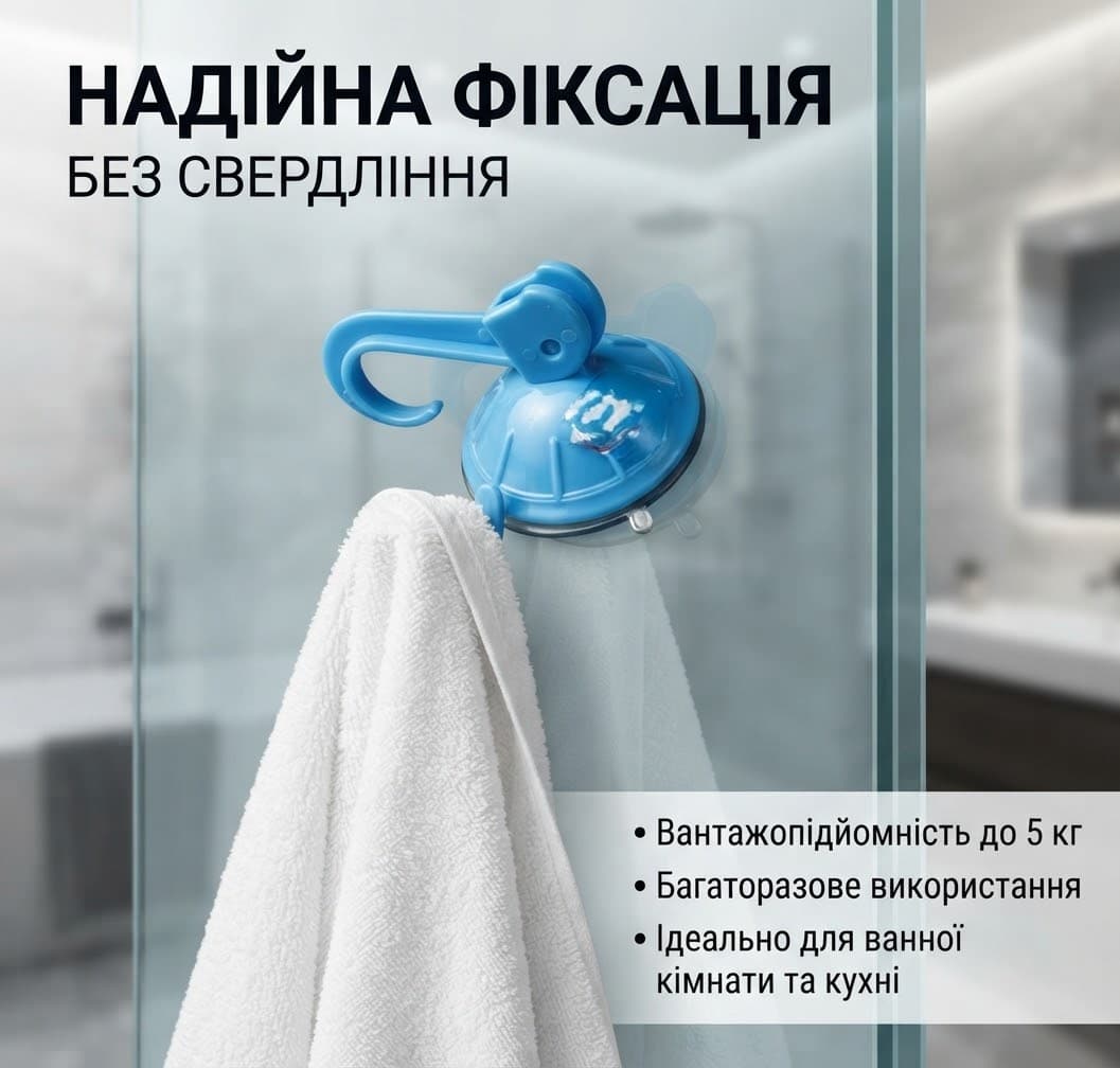 Гачок вакум д6,5 блакитного кольору 2