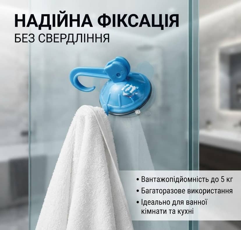 Гачок вакум д6,5 блакитного кольору 2