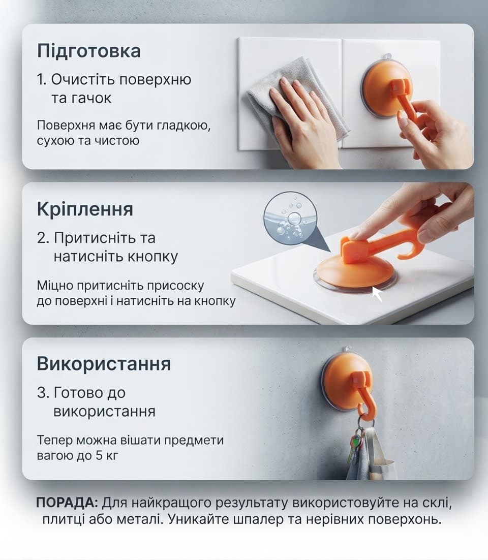 Гачок вакум д6,5 оранжевого кольору 2